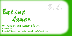balint lamer business card
